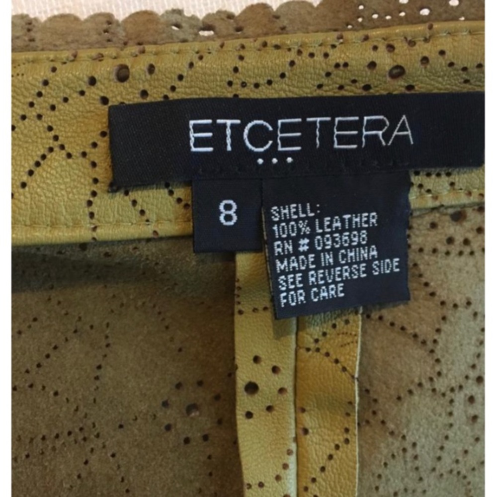 Etcetera Designer Perforated Leather Euc - image 8